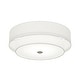 preview thumbnail 36 of 57, French Country Brass Round White Linen Drum Ceiling Light