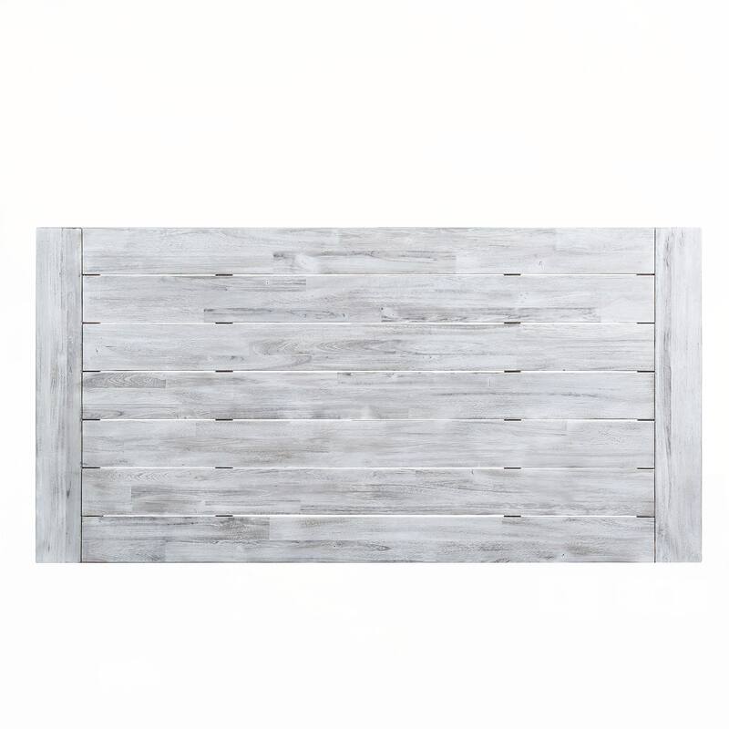 Outdoor Light Grey Sandblast Finish Acacia Wood Dining Table