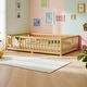 preview thumbnail 118 of 159, Wood Floor Bed with Safety Guardrails and Door Full - Natural2
