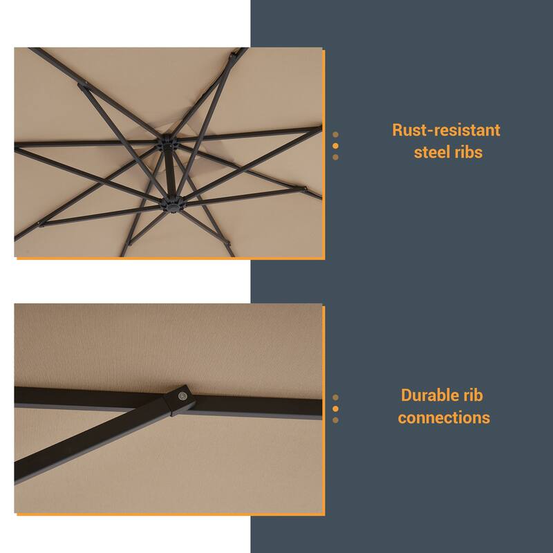 BONOSUKI 8.2Ft Outdoor Offset Umbrella w/Steel Frame,Angle Adjustment