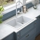 preview thumbnail 1 of 54, Karran Top Mount Large/Small Bowl Quartz Kitchen Sink - 33" x 22" x 9" - 33" x 22" x 9"