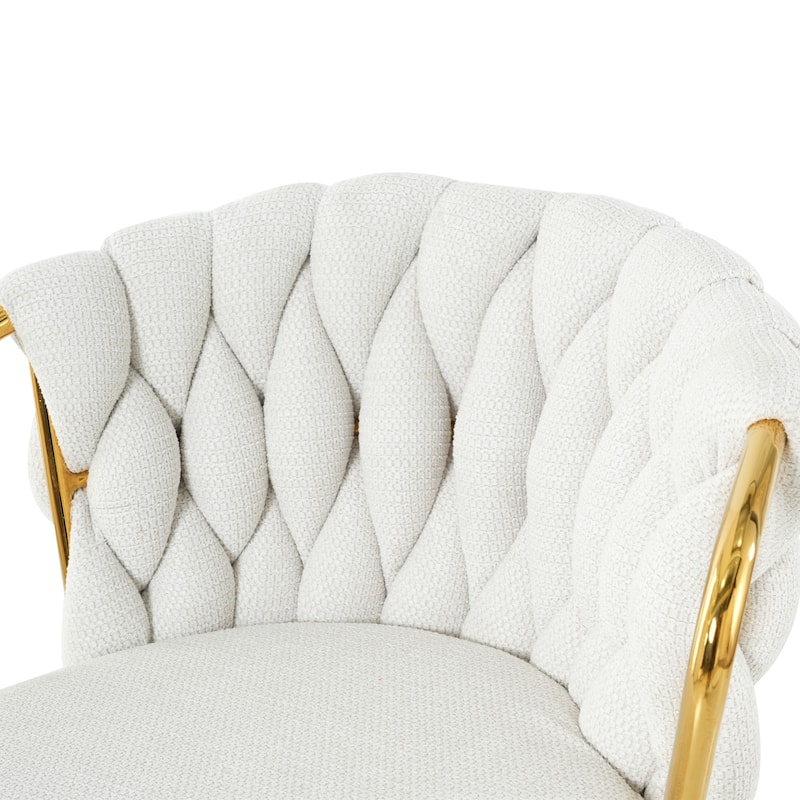 Modern Design High Stool Gold Plated Legs Kitchen Dining Dark Grey Linen Bar Chair