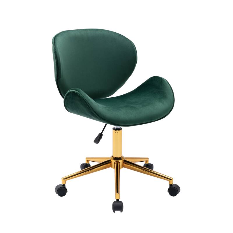Porthos Home Rudi Office Chair, PU or Fabric or Velvet Upholstery, Chrome Legs