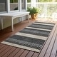 preview thumbnail 127 of 149, Machine Washable Indoor/ Outdoor Cabana Stripe Chantille Rug Black - 2'3" x 7'6"