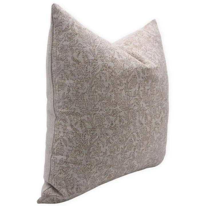 Fabdivine Rustic Heavy Linen Hand Block Print Pillow Cover Chair, Couch or Nursery, Vishav Jaal