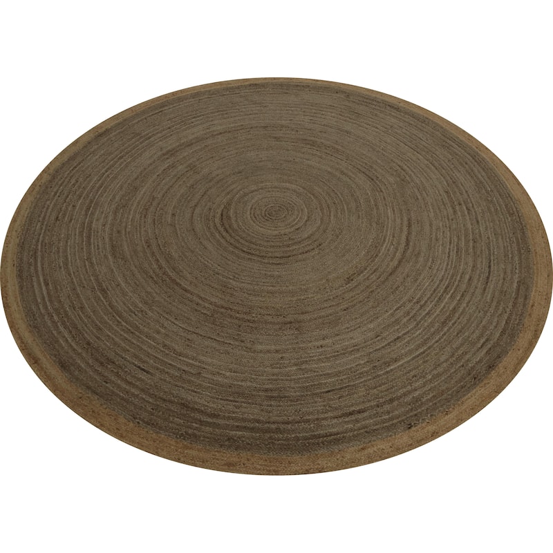 Hand Knotted Oriental Jute Carpet Modern Geometric Brown Modern Area Rug - 9' 10'' X 9' 10''