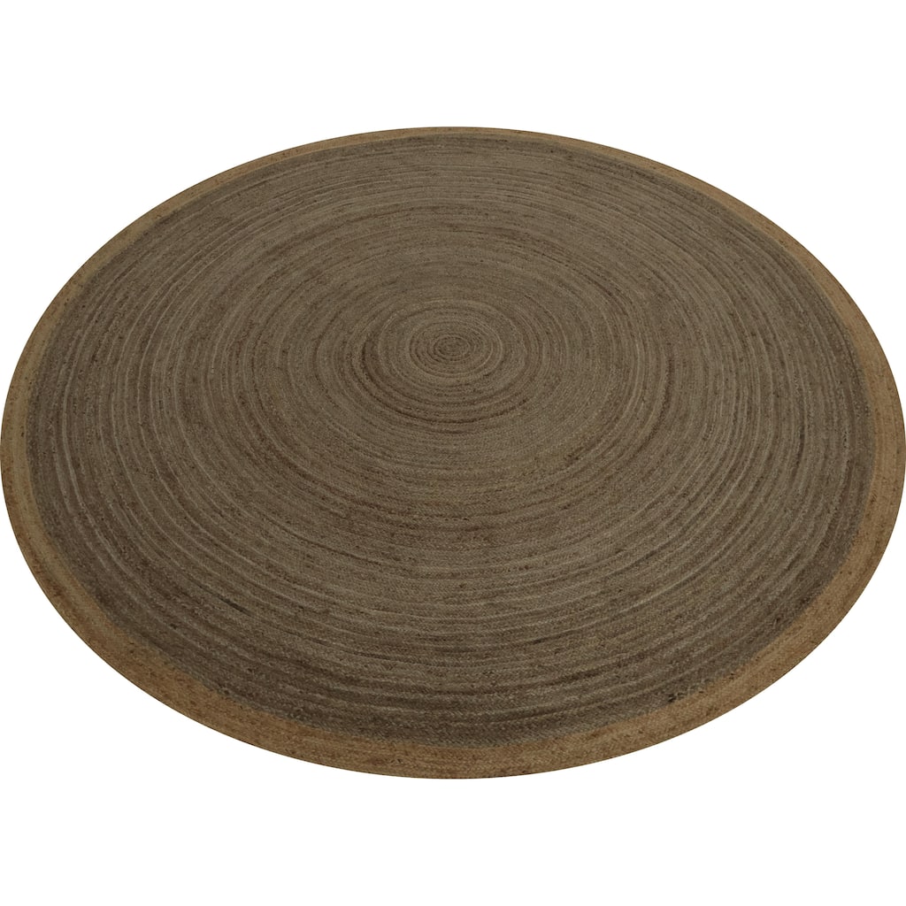 Hand Knotted Oriental Jute Carpet Modern Geometric Brown Modern Area Rug - 9' 10'' X 9' 10''