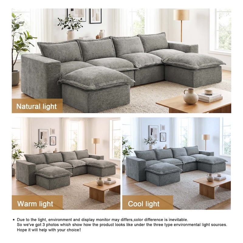 Comfy Cloud Couch Plush Modular Sectional Sofa For Living Room