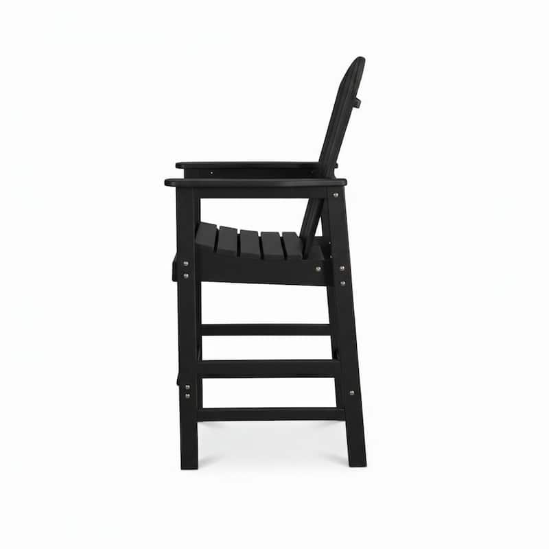 3-Piece HDPE Bar-Height Patio Bistro Set, 42.1" Square High Top Pub Table + 2 Bar Chairs, All-Weather Outdoor Dining Set