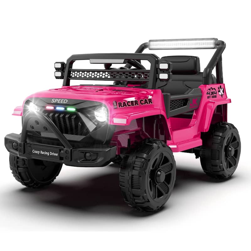 12V Kids Electric Ride-On Truck for Ages 1-4, Remote Control with Bluetooth & Microphone - Pink