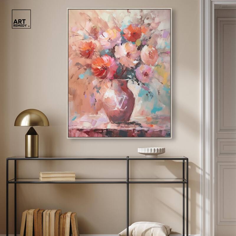 Un Jarron con flores glam Canvas by Art Remedy