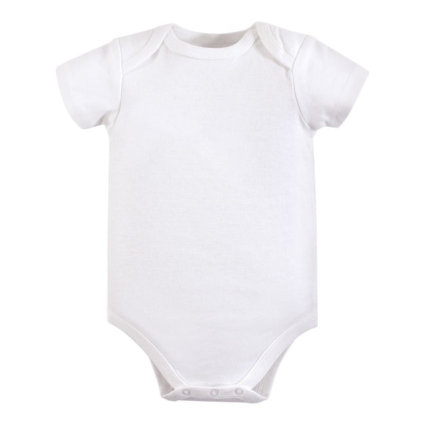 slide 1 of 1, Luvable Friends Cotton Bodysuits 1pk, White 12-18 Months - White Short-Sleeve