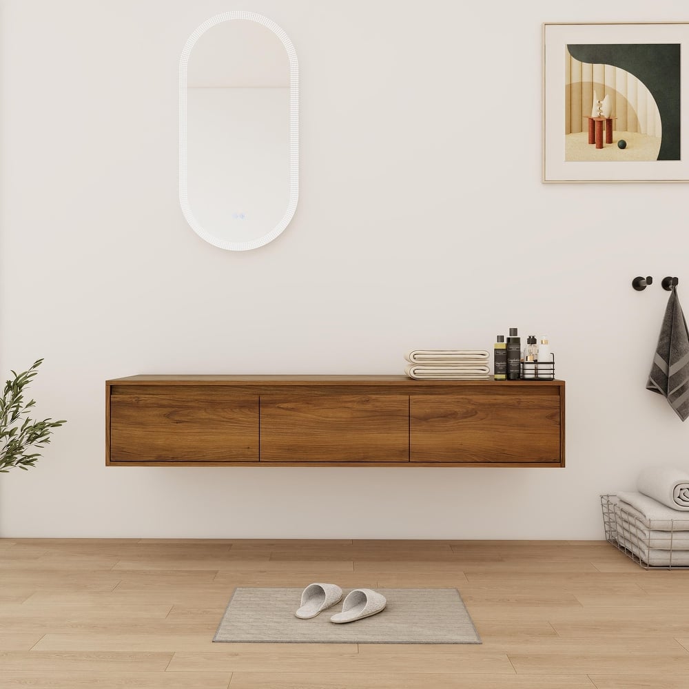 Bathroom Vanity With Sink In 30/60 Inch, Floating Bathroom Vanity With Soft Close Drawer