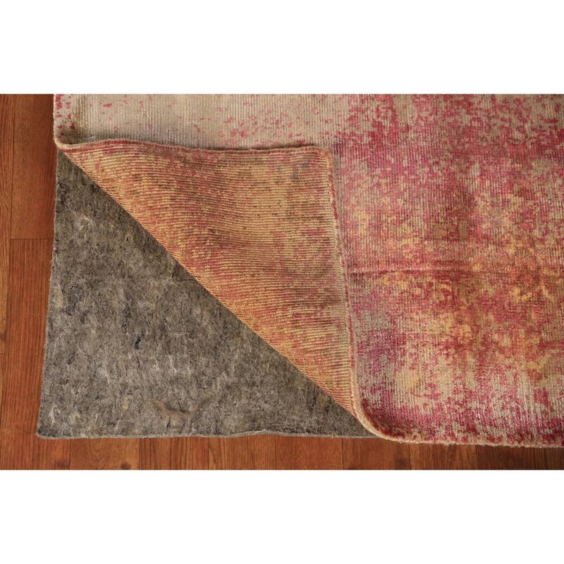 Contemporary Abstract Indian Area Rug Hand-Knotted Wool Carpet - 5'6"x 7'6"