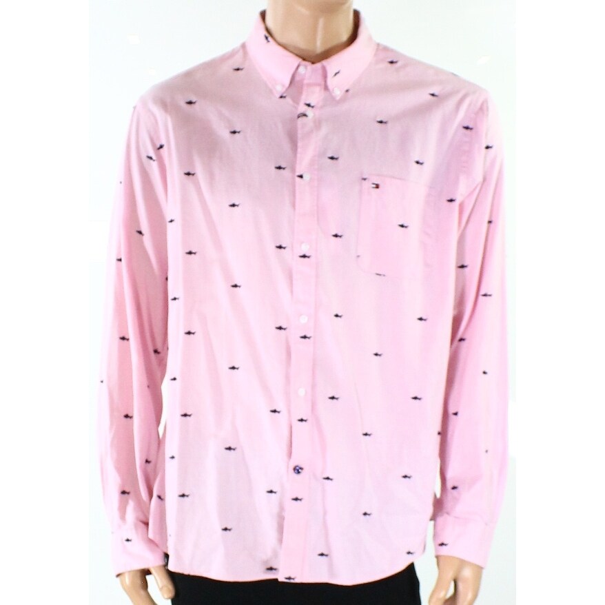 tommy hilfiger pink dress shirt