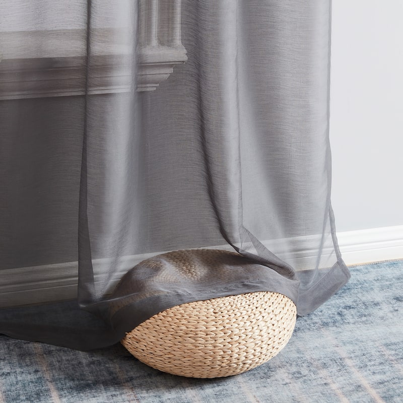 HLC.me Lauren Semi Sheer Rod Pocket & Back Tab Window Curtains Panels, Set of 2