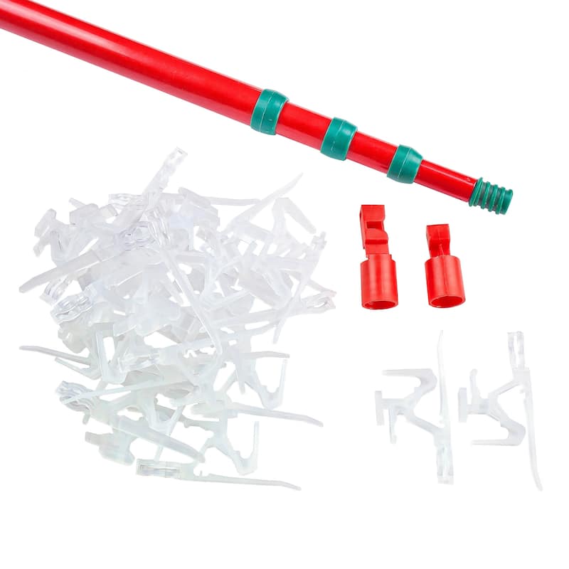 Set of 25 Ladderless Red and Green Light Hanging Kit 11ft - 41"