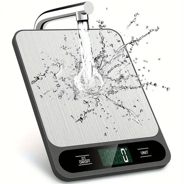 slide 2 of 6, Food Scale 10kg/22lb Digital Kitchen Scale Weight Grams and Ounces LCD Display Easy Clean Stainless Steel