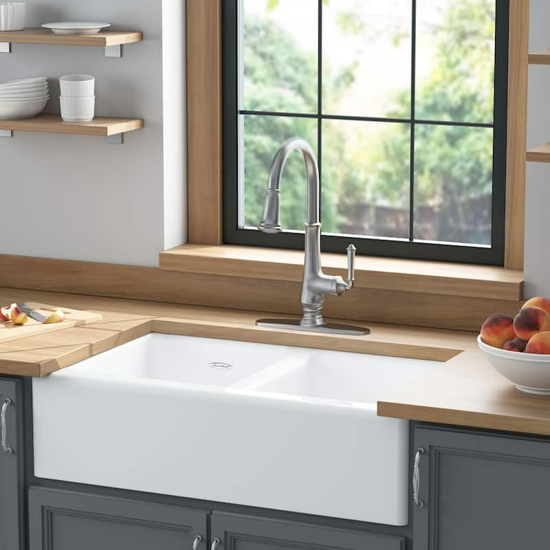 American Standard Delancey 33-1/16" Farmhouse Double Basin Cast Iron