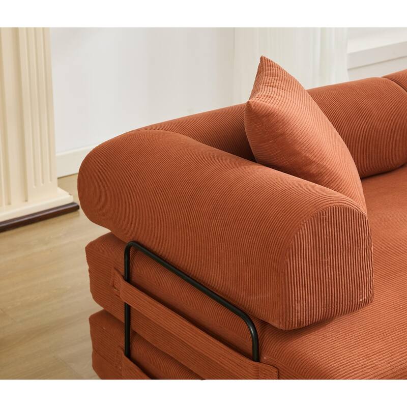 Convertible Out Sofa Bed, 4-in-1 DIY Combination Convertible Sofa, Folding Sleeper Sofa with Adjustable Armrests