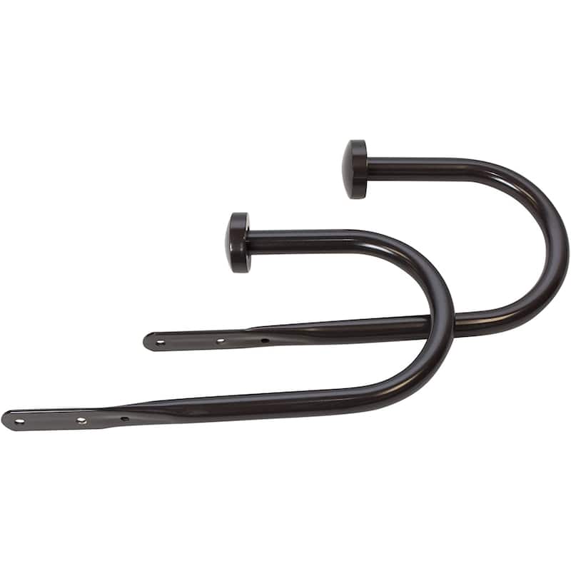 Meriville Set of 2 Decorative Black End Cap Window Curtain Holdbacks for Draperies - Oil-Rubbed Bronze - Set of 2