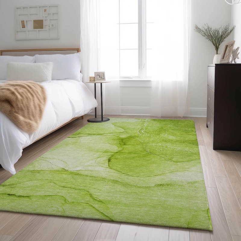 Premium Washable Super Soft Modern Glam Mayfield Rug - Green - 3' x 5' - Rectangle