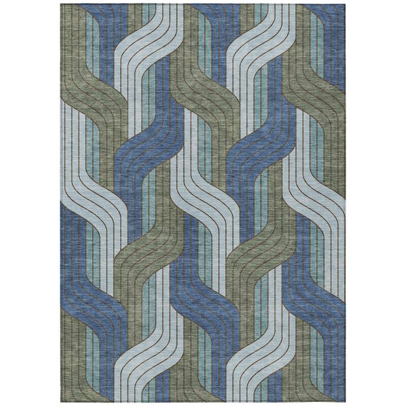Machine Washable Indoor/ Outdoor Modern Pathway Chantille Rug