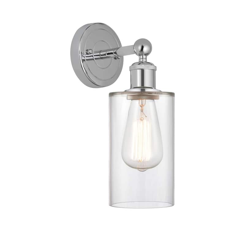 Innovations Lighting 616-1W-11-4 Clymer Sconce Clymer 11" Tall Wall - Polished Chrome / Clear