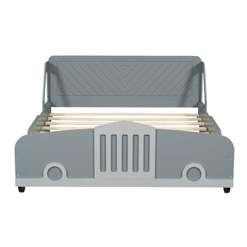 Car-Shaped Platform Bed with Wheels