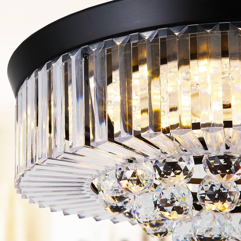 Kviflon 48'' Retractable Ceiling Fan with Lights and Remote 6 Speed, 3 Light Change Retractable Blade Chandelier Ceiling Fan