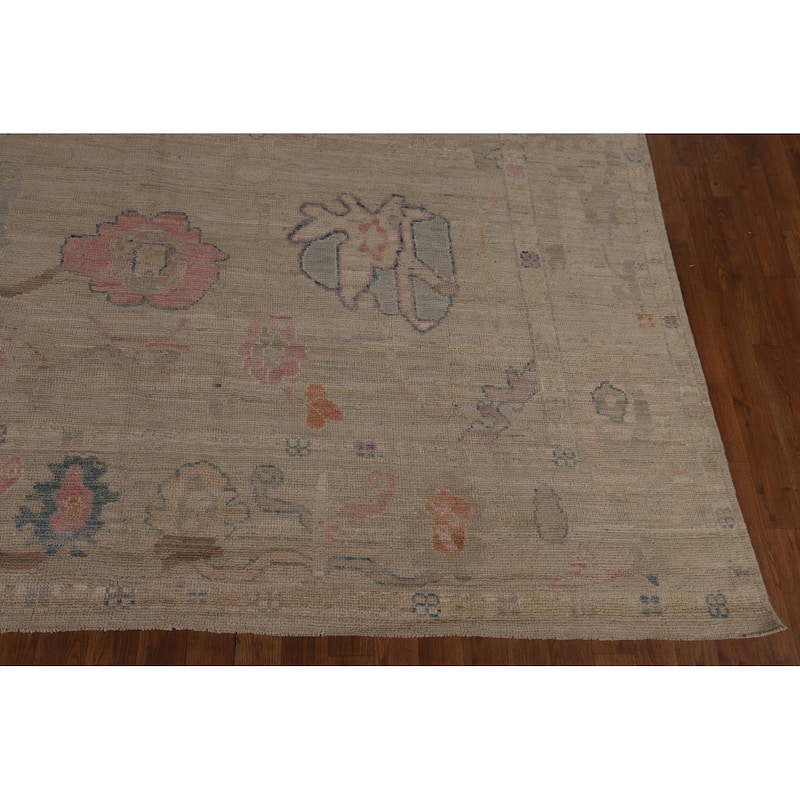Oriental Vegetable Dye Oushak Turkish Rug Hand-Knotted Wool Carpet - 8'3"x 9'7"