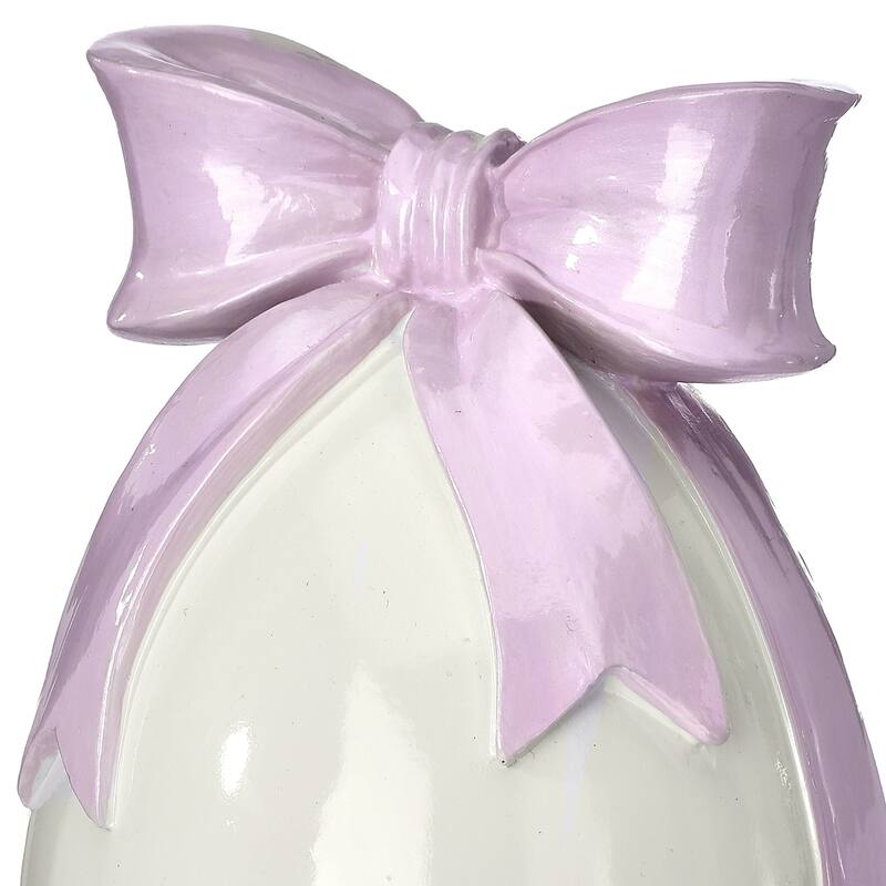 7.5" Resin Egg With Bowtie