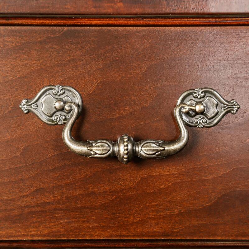 Jeannine Traditional Cherry Hidden Storage 56-inch Wide 6-Drawer Wood Dresser by Furniture of America