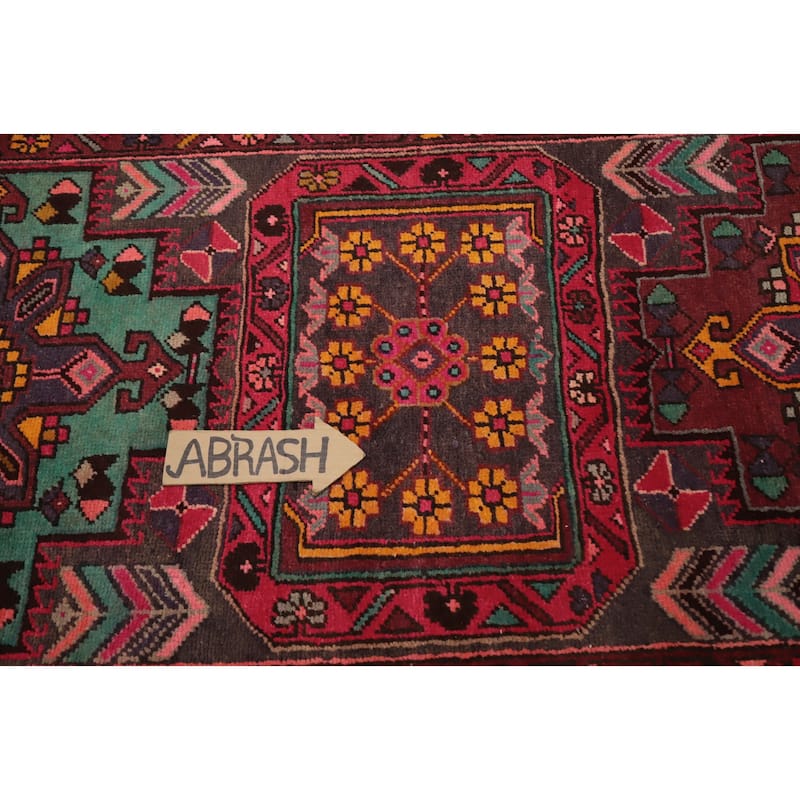 Hand Knotted Oriental 100% Wool Carpet Traditional Tribal Greys & Charcoal Ardebil Runner Rug - 10' 1'' X 2' 7''