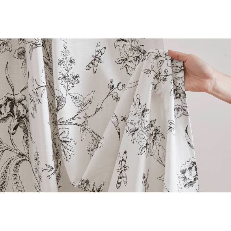 Laura Ashley Branch Toile Shower Curtain - Slub 160gsm