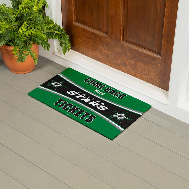 Columbus Blue Jackets 28 in. x 16 in. PVC "Come Back With Tickets" Trapper Door Mat