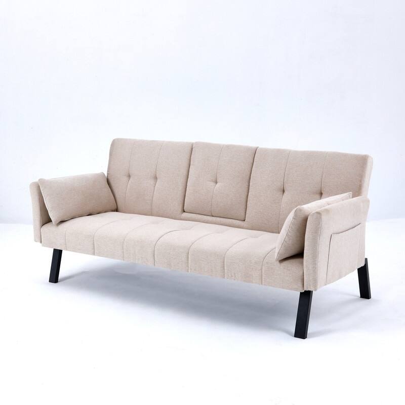 70" Cotton And Linen Cushion Sofa