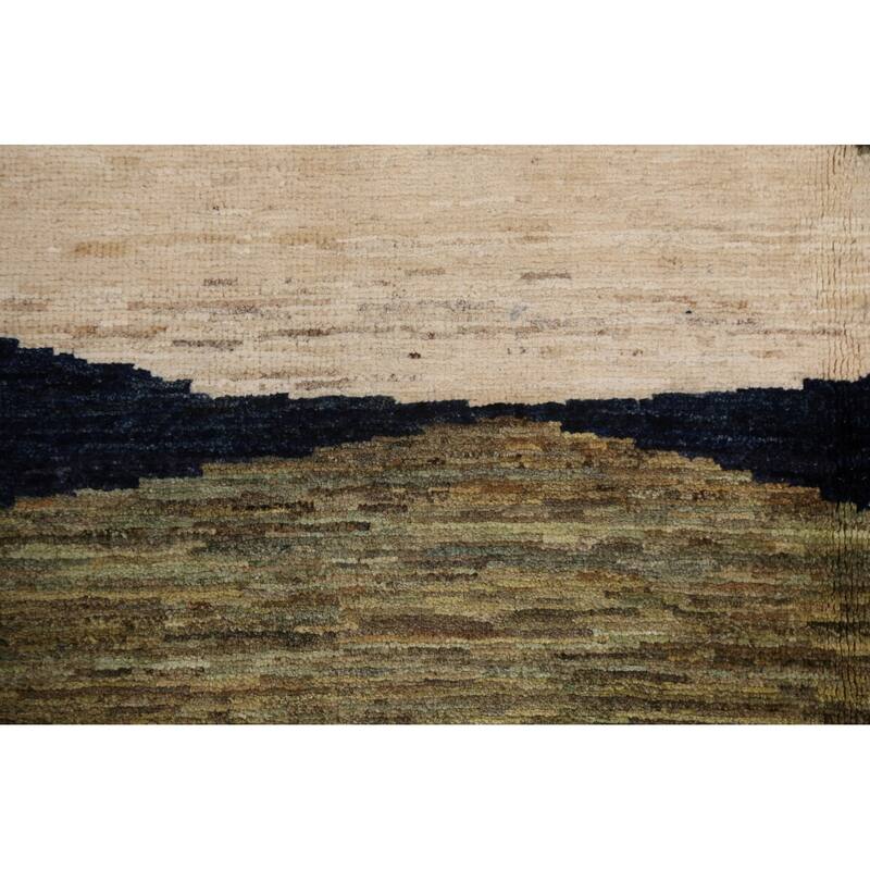 Contemporary Oriental Abstract Living Room Area Rug Wool Hand-knotted - 8'6" x 11'7"