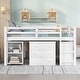 preview thumbnail 2 of 7, White Pine Wood Multifunctional Loft Bed with Movable Desk, Modular Bookshelf, Chest of Drawers
