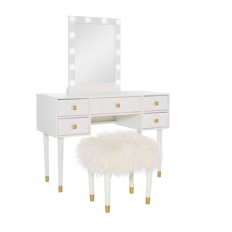Pre-Lit Geometric Vanity Set - 56.25" - White