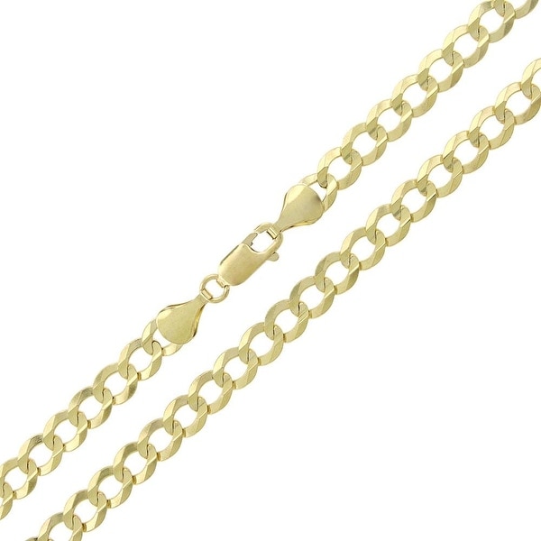 10K Yellow Gold 5.5mm Solid Cuban Curb Link Necklace Chains, Gold Chain for Men \u0026 Women, 100% Real 10K Gold - 22 inch