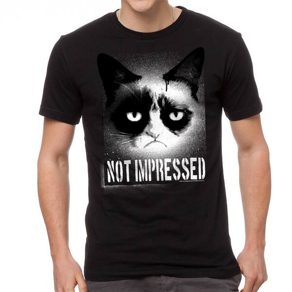 Shop Grumpy Cat Not Impressed Men S Black Funny T Shirt