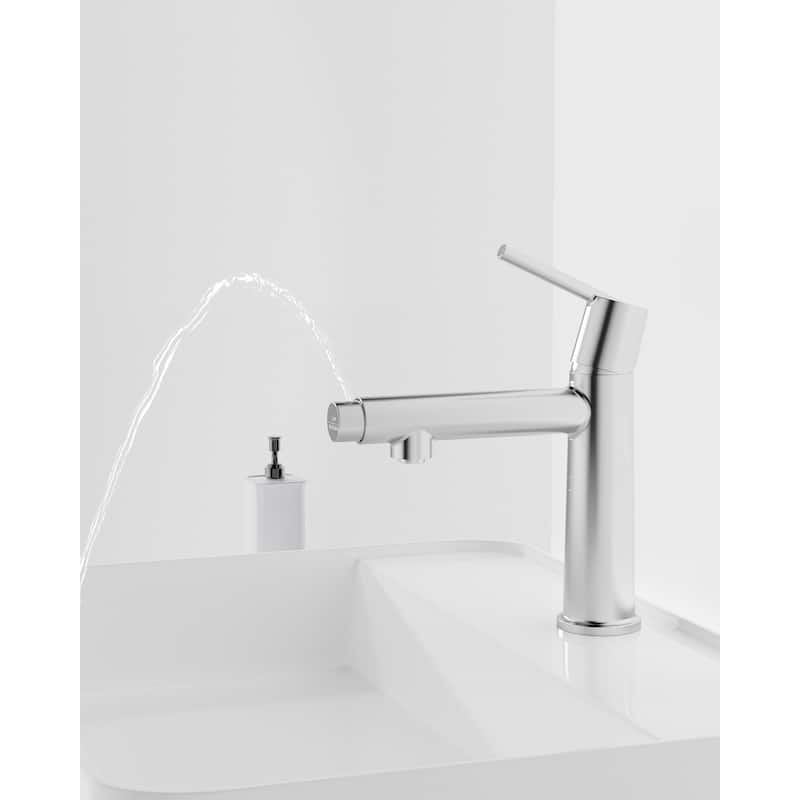 Bathroom Sink Faucet with Single Handle and Dual Water Modes - 7.71" x 4.68" x 9.21"