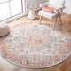 SAFAVIEH Madison Diederike Boho Medallion Distressed Rug - 5' x 5' Round - Beige/Orange