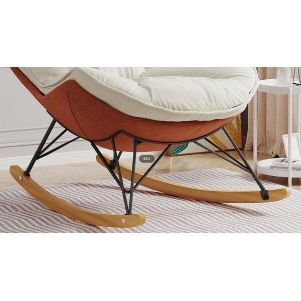 White Leisure Sofa Single Rocking Chair Living Room Rocking Chair