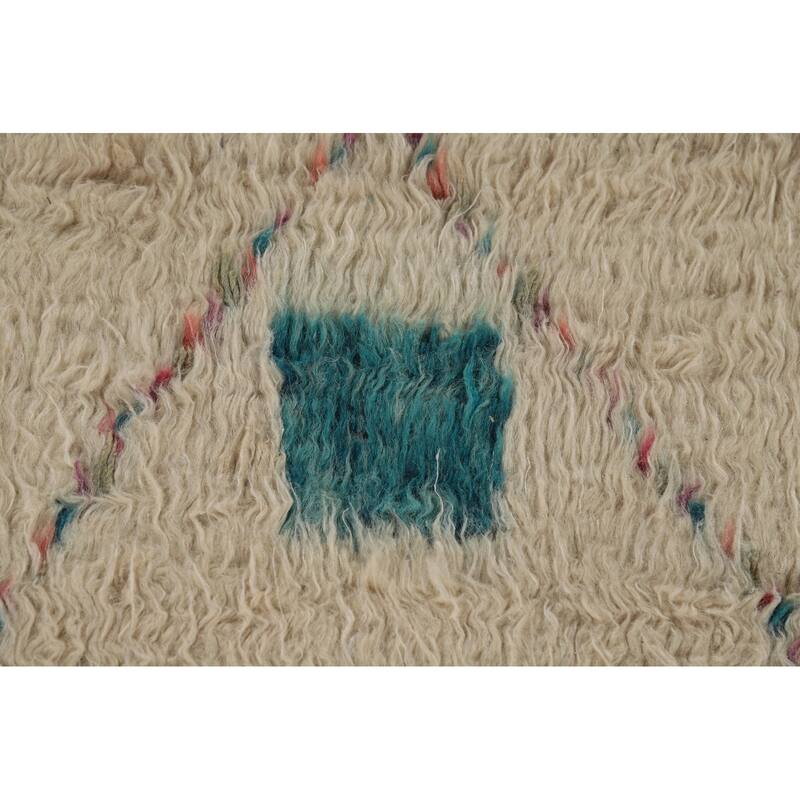 Trellis Plush Moroccan Area Rug Hand-Knotted Wool Carpet - 5'10" x 9'10"