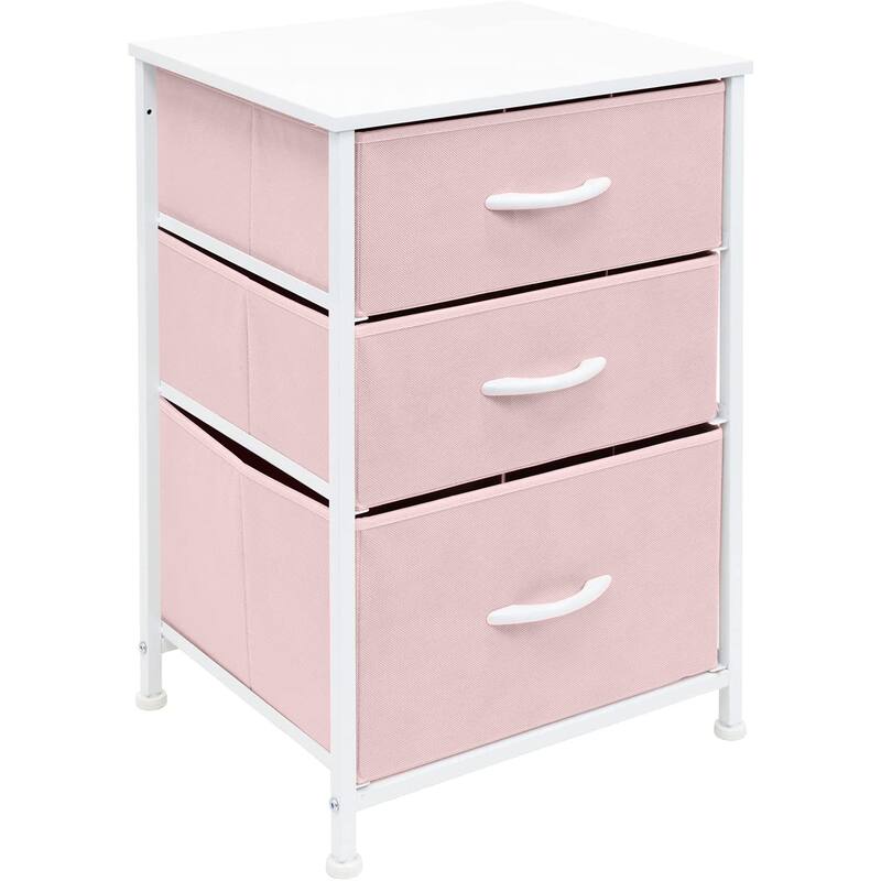 Sorbus 3 Drawer Display Nightstand - Pink