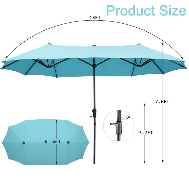 Autlaycil 13 FT Patio Umbrella with Sun Protection & Easy Crank