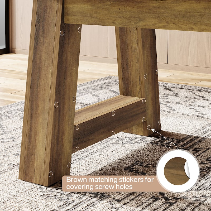 70.5'' Long Dining Table for 6-8, Farmhouse Wooden Kitchen Table