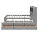 preview thumbnail 18 of 22, Full Size Platform Bed Frame with Trundle, Storage Drawers, USB Ports, and Shelves for Bedroom, Easy to Assemble, White